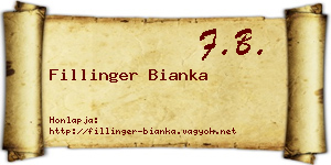 Fillinger Bianka névjegykártya