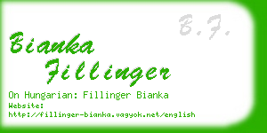 bianka fillinger business card